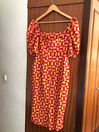 Vestido FEVERSAVE midi rojo talla L