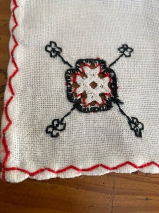 5 Guardanapos Linho Bordados