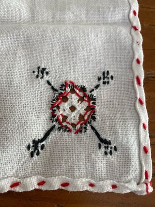 5 Guardanapos Linho Bordados