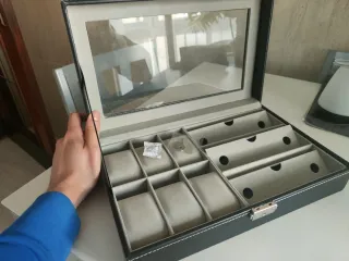 Organizador Joyero Negro para Relojes y Pulseras