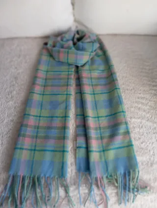 Bufanda cuadros azul y verde