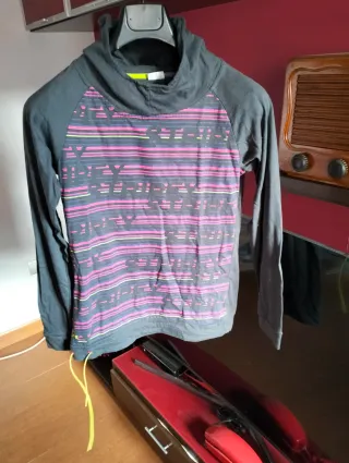 Sudadera mujer negra y rosa