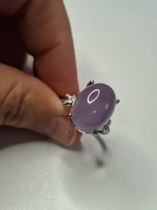 Anello Ametista Lavanda Naturale Acciaio