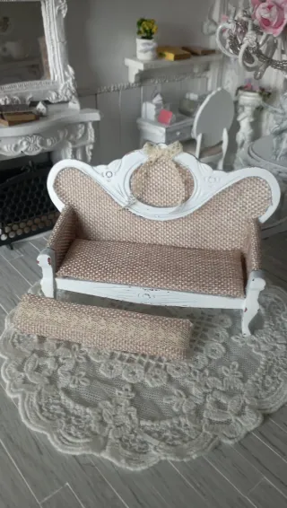 Divano Dollhouse 1:12 Shabby Chic