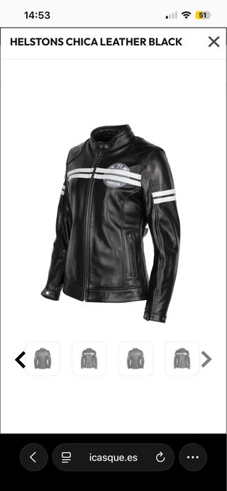 Cazadora Cuero Helstons Moto Mujer