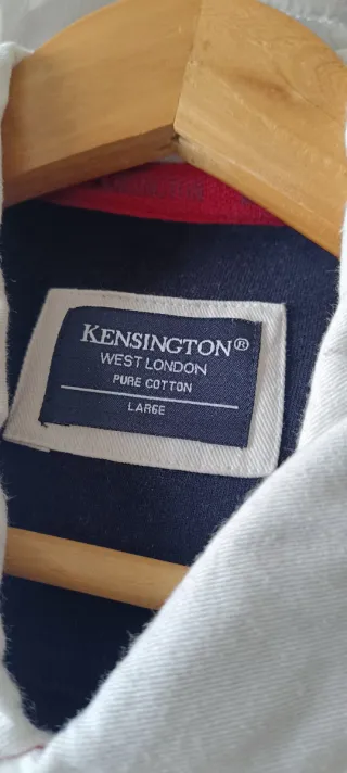 Polo manga larga azul con logo coche