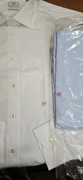 Set 2 Camicie VITALI Uomo L Azzurro Bianco