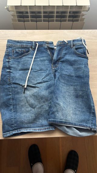 Pull and Bear Pantalón Corto Vaquero Azul