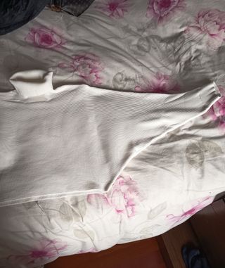 Jersey cuello alto mujer blanco