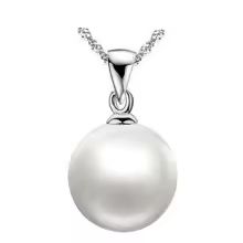 Colgante perla y cadena plata ley