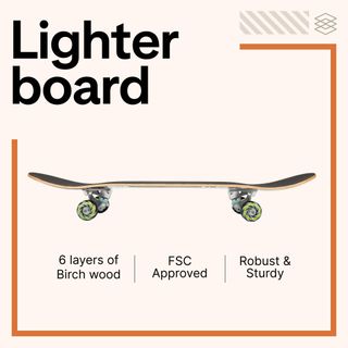 Tabla de Skate CP100 Niños de 8 - 12 años MID COSMIC Tamaño