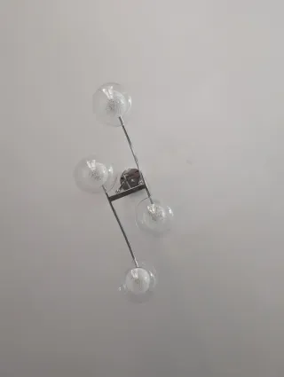 Juego de 2 Lámparas colgantes cristal y metal