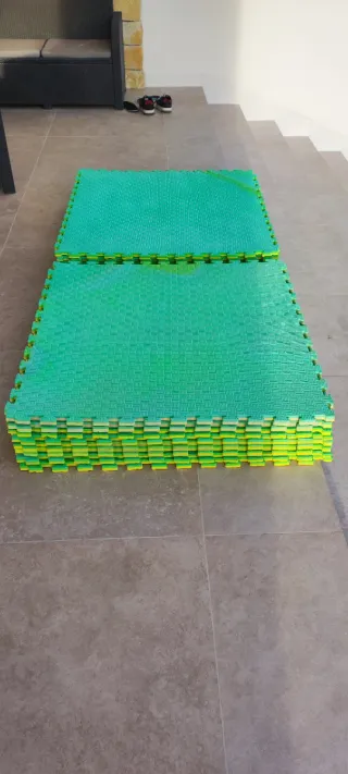 Colchonetas suelo acolchado puzzle verde/amarillo