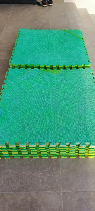 Colchonetas suelo acolchado puzzle verde/amarillo