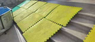 Colchonetas suelo acolchado puzzle verde/amarillo