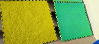 Colchonetas suelo acolchado puzzle verde/amarillo