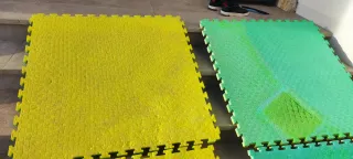 Colchonetas suelo acolchado puzzle verde/amarillo