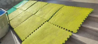 Colchonetas suelo acolchado puzzle verde/amarillo