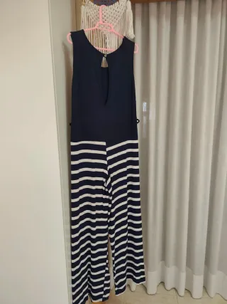 Mono largo rayas azul y blanco