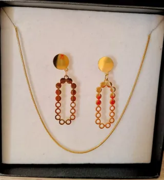 Conjunto Acero Inoxidable Pendientes y Collar