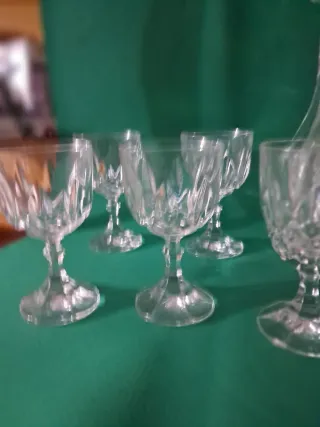 Set Bicchieri Cristallo Molato e bottiglia