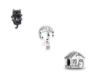 Pack 3 charms plata ley S925
