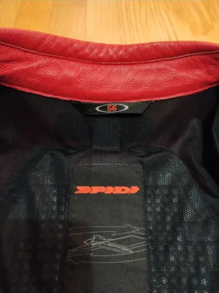Chaqueta moto SPIDI roja y negra 56