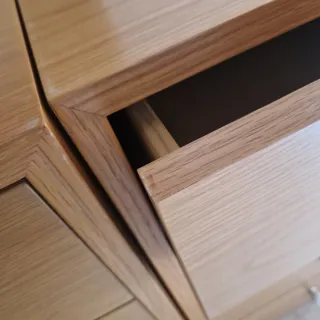 Dos cajoneras madera roble natural  4 cajones