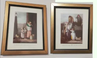 Lotto 9 quadri vintage con cornice varie misure