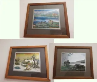 Lotto 9 quadri vintage con cornice varie misure