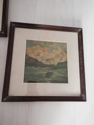 Lotto 9 quadri vintage con cornice varie misure