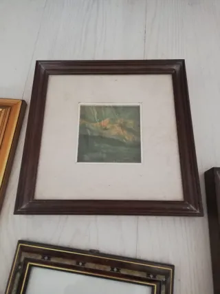 Lotto 9 quadri vintage con cornice varie misure