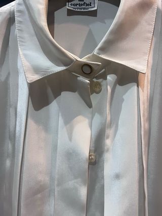 Camiseta Cortefiel Seda Blanca Talla M