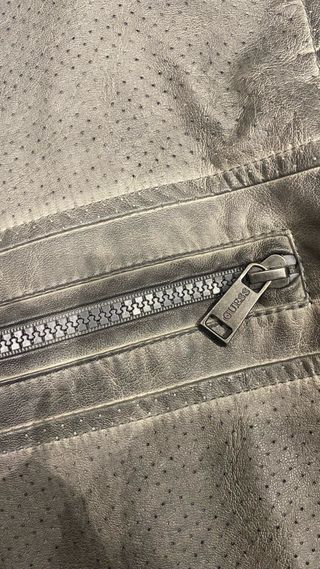 Guess Giubbotto Pelle Uomo Grigio