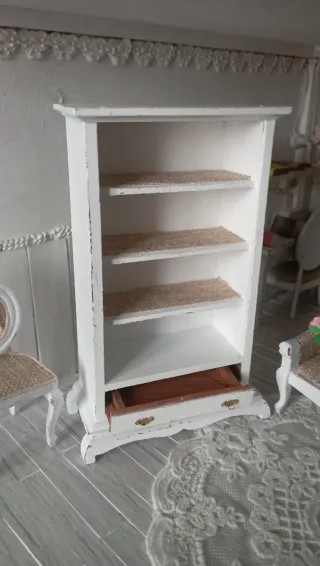 Libreria Dollhouse 1:12 Shabby Chic Juta