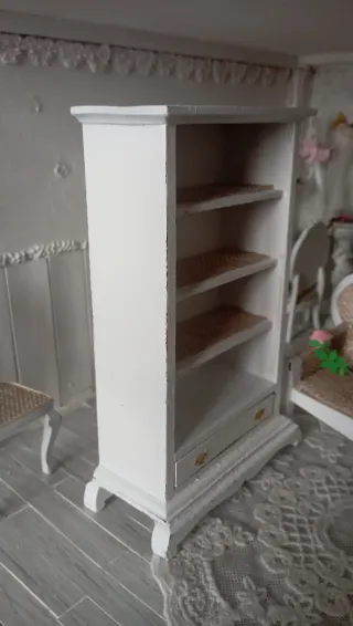 Libreria Dollhouse 1:12 Shabby Chic Juta