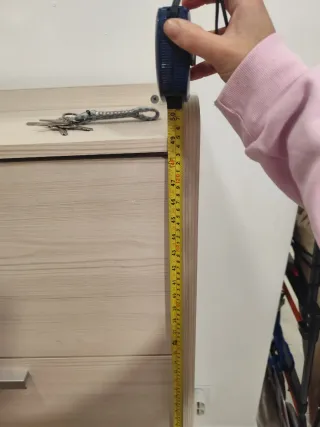 Zapatero 3 cajones madera y mimbre