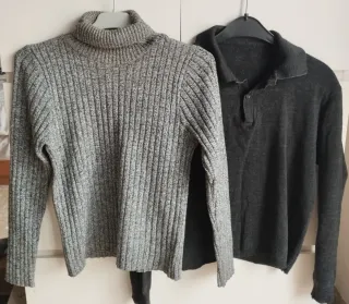 Dos jerseys de invierno gris y negro