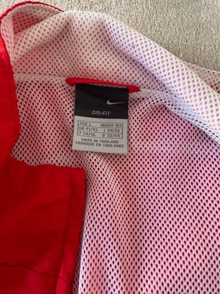 Sudadera Cortavientos Nike Retro Roja y Blanca
