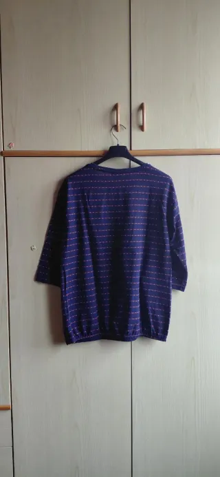 Maglietta casual blu manica a 3/4 donna NKD (S)