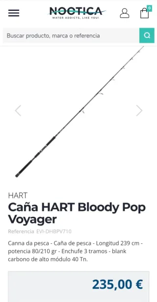 Caña de pesca Hart bloody Pop Voyager NUEVA