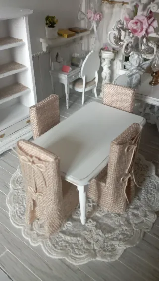 Set Comedor Dollhouse 1:12 Shabby Chic (5 pezzi)
