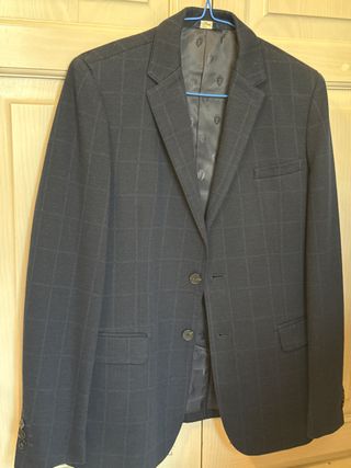 Americana azul marino cuadros. Talla  14 años