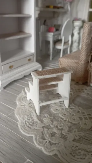 Escalera Estantería Dollhouse 1:12 Shabby Chic