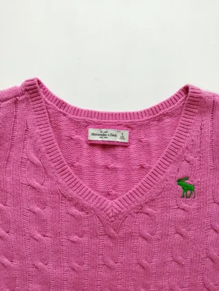 Jersey Abercrombie & Fitch rosa trenzado