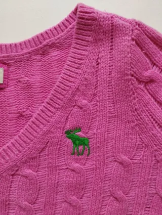 Jersey Abercrombie & Fitch rosa trenzado