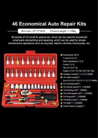 Kit herramientas para automovil