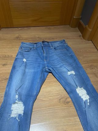 Pantalón Hollister Roto Azul