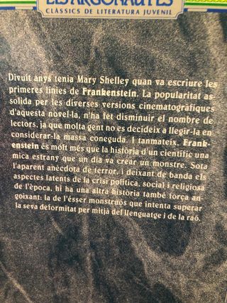 Libro de Mary W. Shelley: Frankenstein