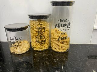 Set 3 Botes Cocina Cristal y Metal